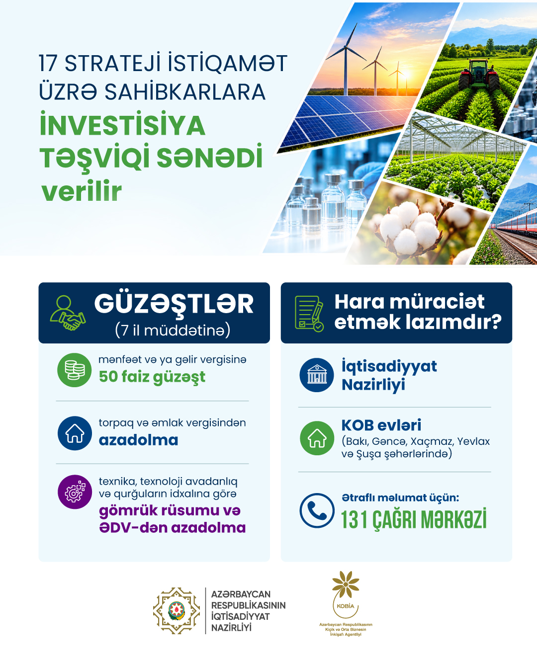 İnvestisiya qoyuluşu üçün imkanlar genişlənir: investisiya təşviqi mexanizmi artıq 17 strateji istiqaməti əhatə edir 